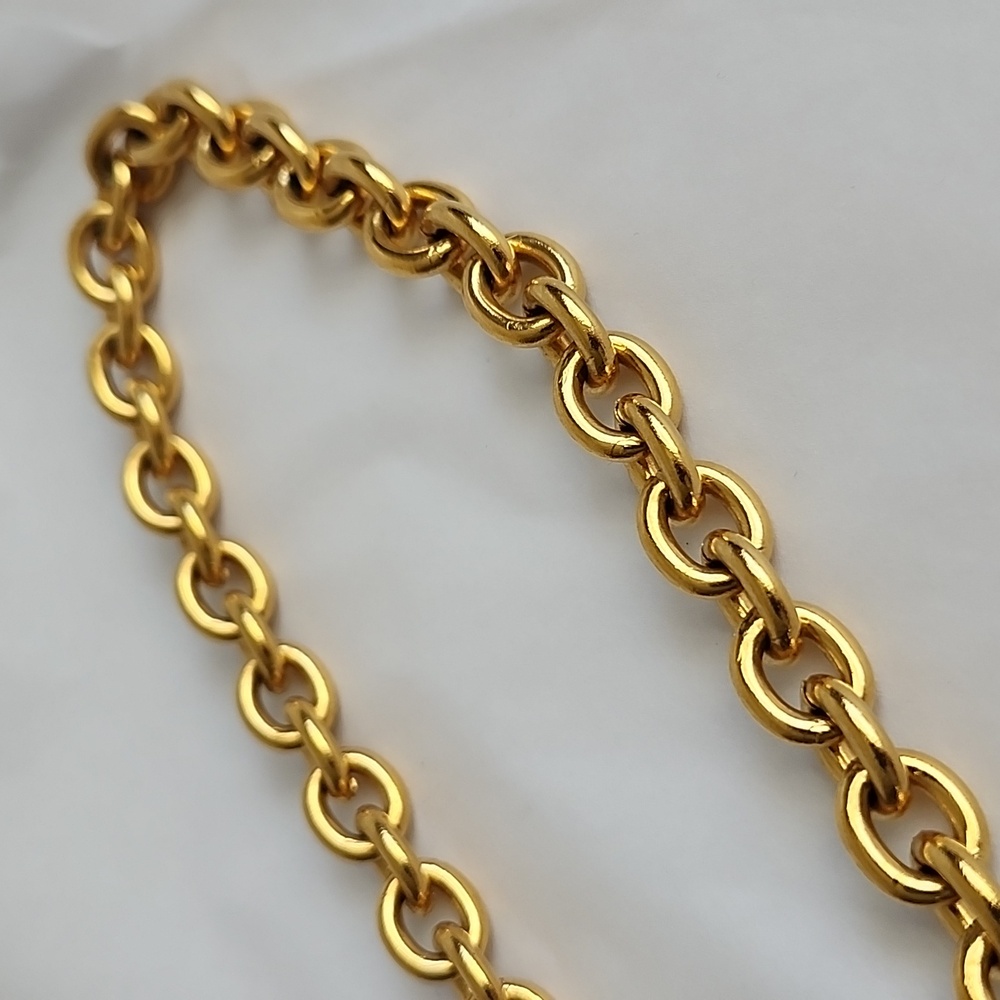 Authentic Vintage CHANEL Logo Pendant Necklace Gold - Picture 12 of 13